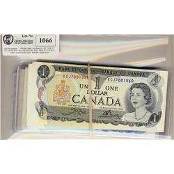 1973 $1 Lot of banknotes includes, BC-46a (34), BC46b (22), BC-46bA EAX UNC (2), 1974 $ BC-47a (3), 