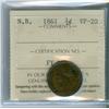 Image 1 : 1861 N.B. 1/2¢  ICCS VF20.
