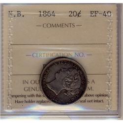 1864 N.B. 20¢  ICCS EF40
