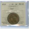 Image 1 : 1872H Nfld 1¢ ICCS MS65RD.  Superb piece with typical dark red finish.