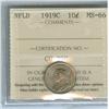 Image 1 : 1919 Nfld 10¢ ICCS MS66, superb example. Superbly toned with great luster! A killer!