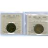 Image 1 : 1859 1¢ DPN9#2 and 1900.  Lot of 2 ICCS graded 1¢ coins, both F15 