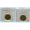 Image 1 : 1891 1¢ LL SD Obv.2 and 1891 SDLL Obv.3  Lot of 2 ICCS graded 1¢ coins, both VG10 