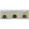 Image 1 : 1891 SD SL Obv.3 with nice red lustre (scrts.), 1896, 1900 plain.  Lot of 3 ICCS graded 1¢ coins, al