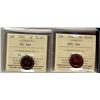 Image 1 : 1954 NSF and 1954 SF.  Lot of 2 ICCS graded 1¢ coins, both PL65 Red.  