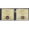 Image 1 : 1874H 5¢ Crosslet, 1885 5 over 5.  Lot of 2 ICCS graded coins, both F12. 