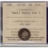 Image 1 : 1875H 5¢ SD, Low 5 ICCS G4.  Well struck reverse with Low 5 variety.  Interesting