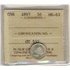 Image 1 : 1897 5¢ ICCS MS63.  Brilliant