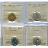 Image 1 : 1937, 1943 Tombac, 1949, 1952 5¢.  Lot of 4 ICCS graded  coins, all ICCS MS64. 
