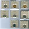 Image 1 : 1942 - 1951 5¢.  Lot of 8 coins all ICCS MS64.  Lot includes 1942 Tombac, 1943, 1947, 1947ML, 1949, 