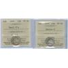 Image 1 : 1870 Narrow and 1899 Small 9's.  Lot of 2 ICCS graded 10¢ coins, both VF30. 
