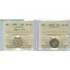 Image 1 : 1874H and 1899 Sm. 9's  Lot of 2 ICCS graded 10¢ coins, both VF30. 