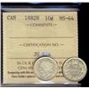 Image 1 : 1882H 10¢ ICCS MS64.  Sparkling white issue.  Top 4 graded.