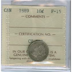 1889 10¢ ICCS F15.  Nice key date example.