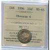 1896 10¢ Obv. 6 ICCS MS65.  ICCS Top 2.  Spotty golden tone with lots oflustre.