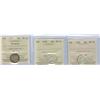 Image 1 : 1920 MS60, 1928 MS60 and 1929 MS60 (scrt.)  Lot of 3 ICCS graded 10¢ coins, 