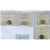 Image 1 : 1938 MS64, 1954 PL64 Cameo, 1961 MS65 and 1963 MS65  Lot of 4 ICCS graded 10¢ coins.