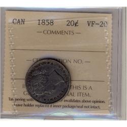 1858 20¢ ICCS VF20