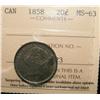Image 1 : 1858 20¢ ICCS MS63.  Well struck with nice rim tone on both obv and rev.