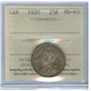 Image 1 : 1920 25¢ ICCS MS63. Sharp toning and eye appeal.