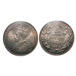 1921 25¢ ICCS MS64. Gem toned issue.