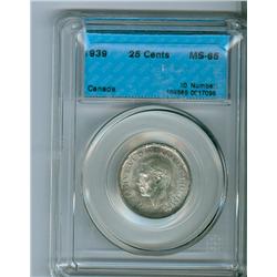 1939 25¢ CCCS MS65, attractive russet and green tones.