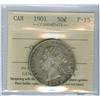 Image 1 : 1901 50¢ ICCS F-15, original silver gray tone.