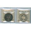 Image 1 : 1955 $1 ICCS MS64.  Lot of 2 coins, one toned and the othe blast white.