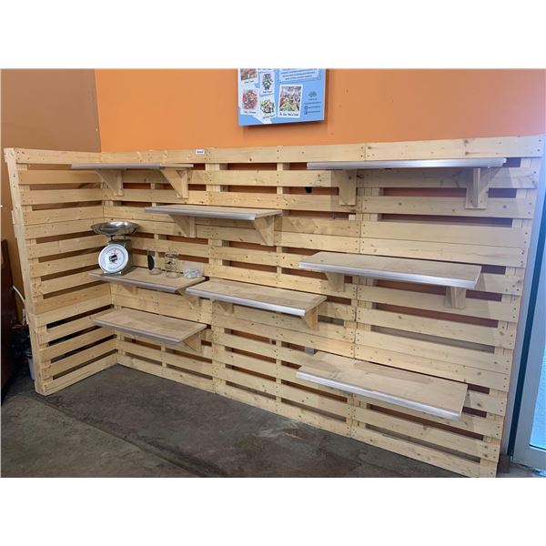 Slate Pine Wood Shelving Display with shelves (buyer must disassemble)