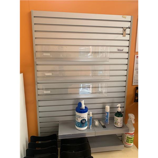 Aluminum Slate Board Display approx 2ftx3.5ft with plexi holders