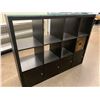 Image 2 : 12 Compartment Glass Top, Wooden Cubicle Floor Display Unit, 4  With hinged Doors approx 5ft wide