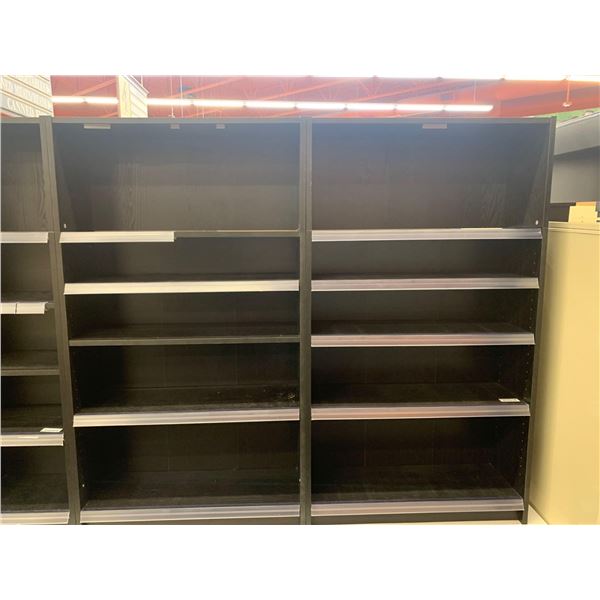 Adjustable 2 sections Shelving Unit with Tag Display approx 4ft high x 6ft wide