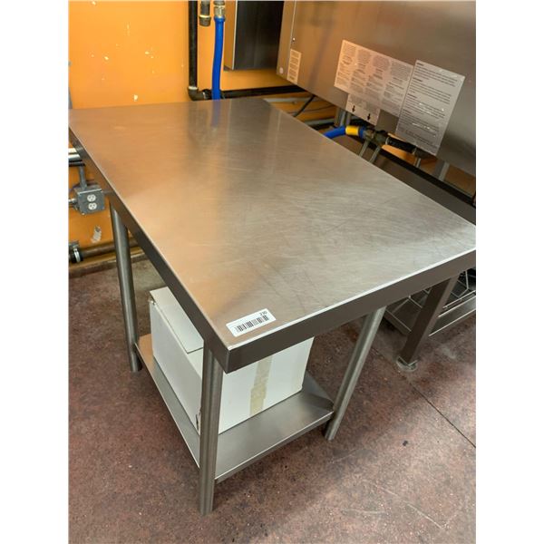 Stainless Steel Food Prep Table with Lower Storage Shelf - 35 x 24 inches