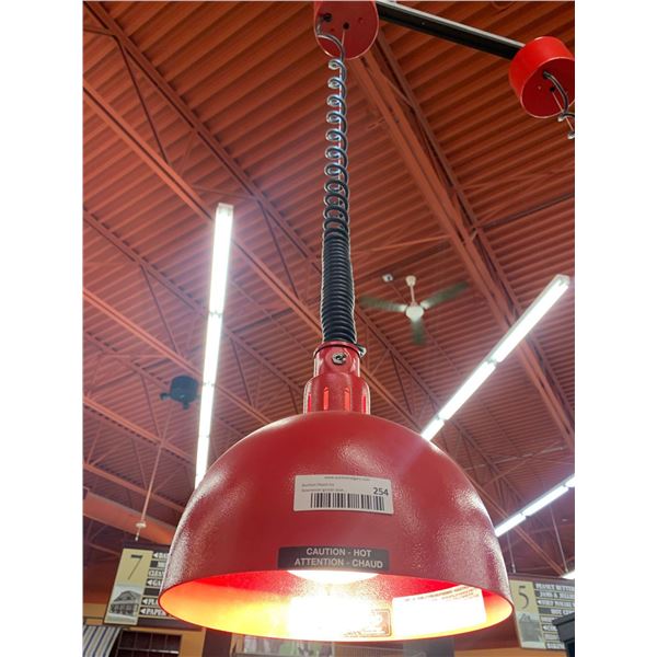 Hatco Model DL-750-RTL Red Swag Style retractable track Hanging Heat Lamp