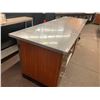 Image 4 : Large Millwork Stainless Steel Prep Table with cupboards and drawers storage ( contents not included