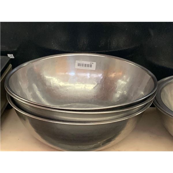 Lot of 3 Large stainless mixing bowls