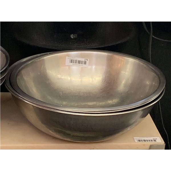 Lot of 3 Large stainless mixing bowls