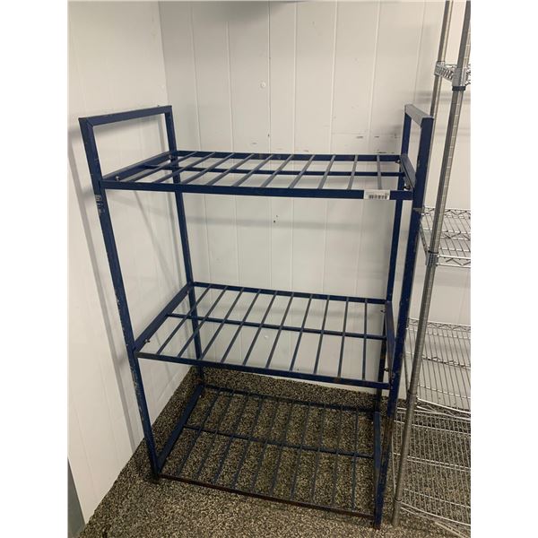 Blue Metal 3 tier shelving unit