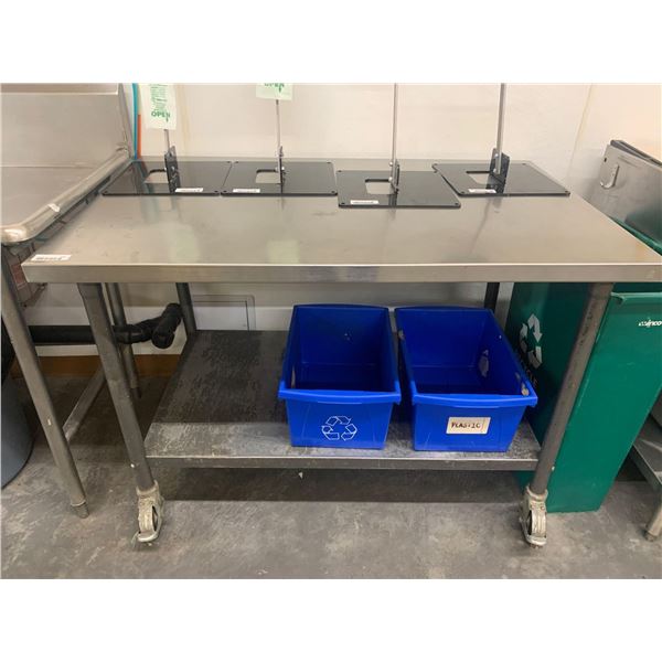Stainless Steel Prep Table 5 ft on wheels