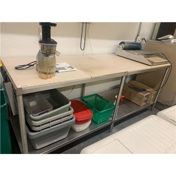 Stainless Steel Butchers Cutting Top Table with knife holder 30 x 88 inches
