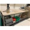 Image 1 : Stainless Steel Butchers Cutting Top Table with knife holder 30 x 88 inches