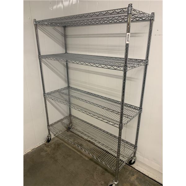 Wire Metro Rack Stainless 4 shelf on wheels