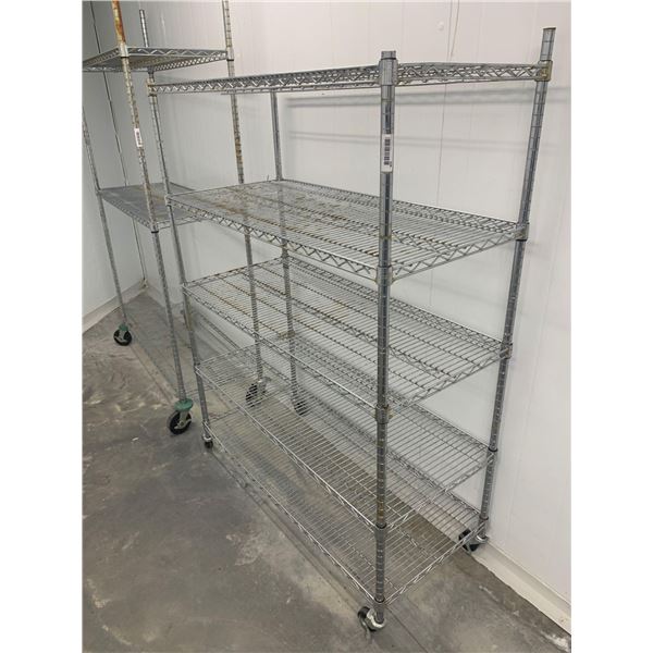 Wire Metro Rack Stainless 4 shelf on wheels