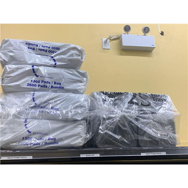 Lot of 5 bundles new butcher pads and trays