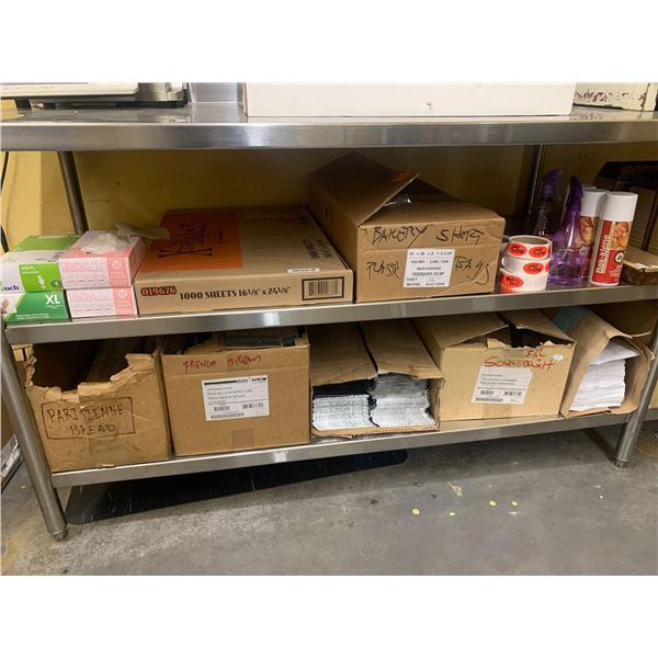 Lot of assorted consumables, paper & baker supply items as shown