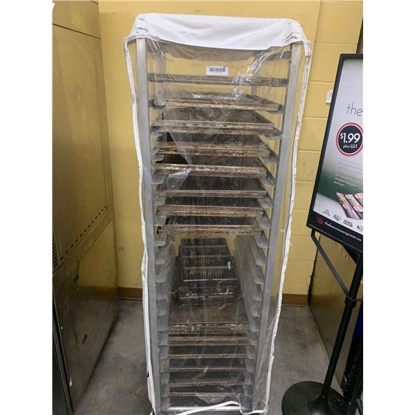 Aluminum Rolling Bakers Rack with cover- includes baking trays as pictured