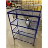 Image 1 : Blue Metal Wire 4 Tier Shelf on wheels