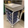 Image 2 : Merchandisers Grey Clerking Cart, 4 wheel with deck & Storage
