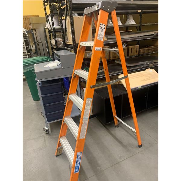 Orange fiberglass 6 ft step ladder