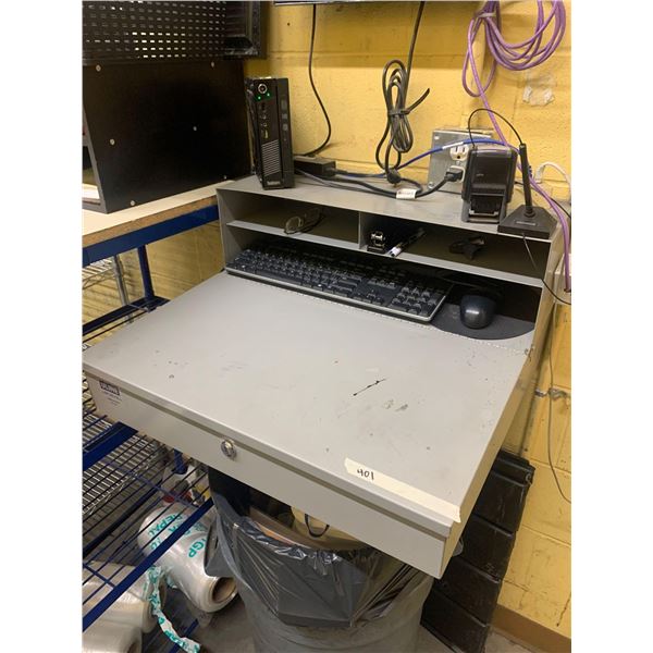 Wall Mounted Grey Metal Recieving/Shipping Desk, buyer must remove